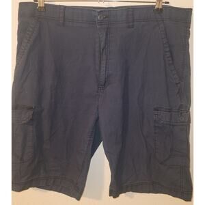 Wear First Blue Cargo Shorts 42 Lightweight Side Button Pockets Belt Loops